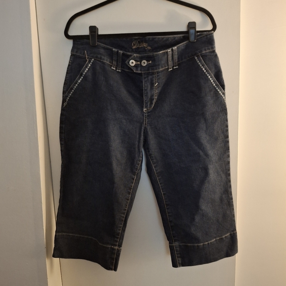Duplex By Tyte Women's Dark Blue Denim Capris
